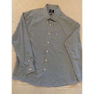 Dockers Fitted Blue Green White Check Dress Mens Shirt 17.5 34/35 XL